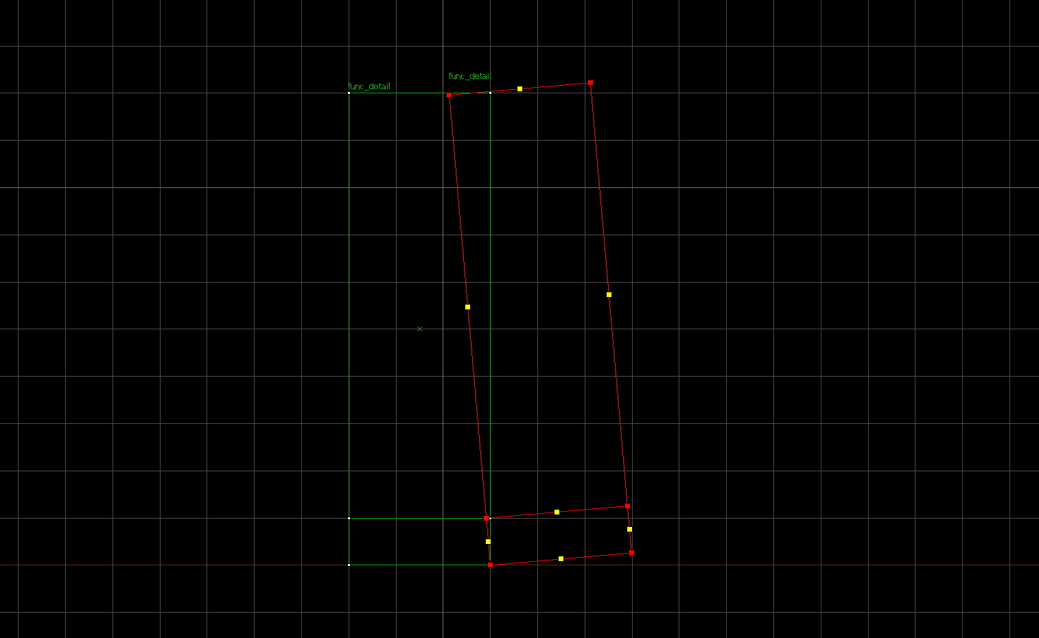 Two segments aligned by the vertex tool